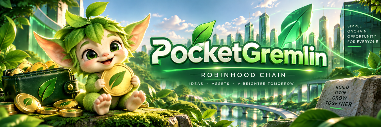 PocketGremlin in a bright green onchain city